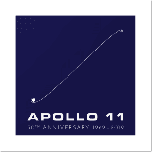 Apollo 11 50th Anniversary, Trajectory Blue Posters and Art